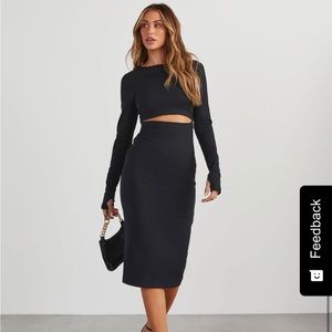 Body Language Ribbed Cutout Midi Dress